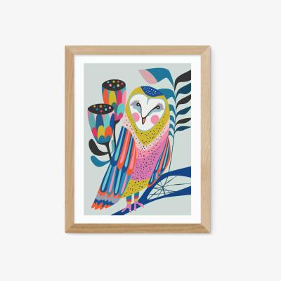 John Lewis EAST END PRINTS Rachel Lee 'Owl' Framed Print