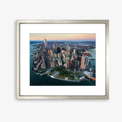 John Lewis Sunset New York City Framed Print & Mount, 82 x 97cm, Blue