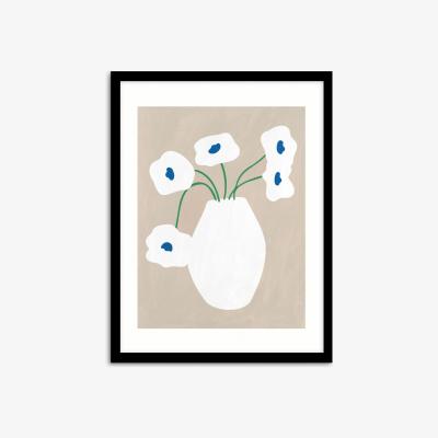 John Lewis John Lewis ANYDAY 'Fleurs Plantes' Framed Print, 42 x 32cm, White/Blue