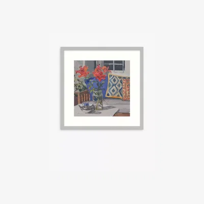 John Lewis Lotta Camilla Teale - 'Copper Lillies on the Terrace' Framed Print & Mount, 54.5 x 54.5cm, Multi