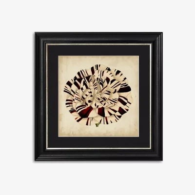 John Lewis Pop Floral V Framed Print & Mount, 56 x 56cm, Black/White