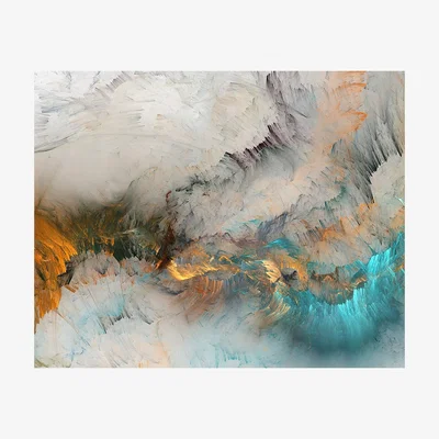 John Lewis Textured Abstract Canvas Print, 61 x 81cm, Turquoise/Gold