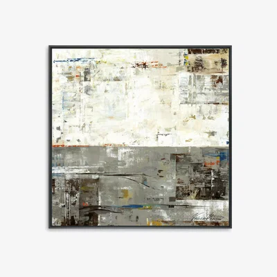 John Lewis Valeria Mravyan - 'GreyZone II' Framed Canvas Print, 104 x 104cm, Grey