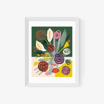 John Lewis EAST END PRINTS Elena Boils 'Flowers 2' Framed Print