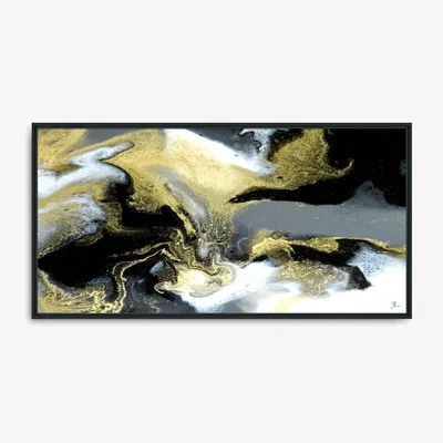 John Lewis John Lewis Deb O'Loughlin 'Drifting Sands' Framed Canvas Print, 64 x 124cm, Gold/Black