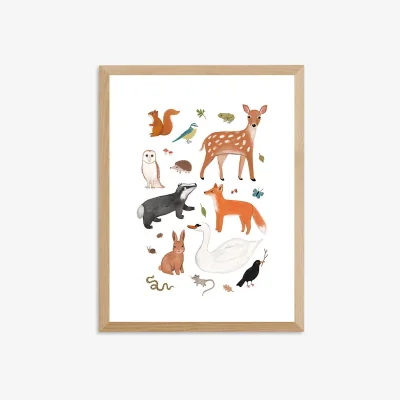 John Lewis EAST END PRINTS Kid of the Village 'Woodland Animals' Framed Print