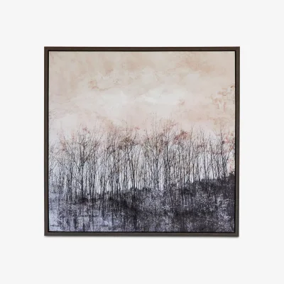 John Lewis Autumn Forest - Framed Canvas Print, 85 x 85cm, Grey/Multi