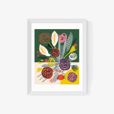 John Lewis EAST END PRINTS Elena Boils 'Flowers 2' Framed Print