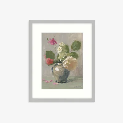 John Lewis Lotta Camilla Teale - 'Garden Roses with Philadelphus & Aquilegia' Framed Print & Mount, 53.5 x 43.5cm, Multi