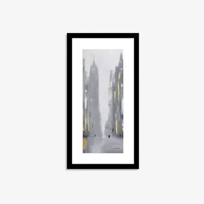 John Lewis Jon Barker - Empire State New York Framed Print & Mount, 63.5 x 33.5cm, Grey/Multi