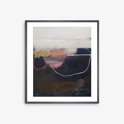John Lewis Ele Pack - 'Above & Below' Abstract Framed Print & Mount, 80 x 70cm, Purple/Multi