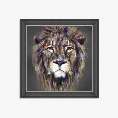 John Lewis John Lewis Louise Luton 'Kendi' Lion Framed Print, 83 x 83cm, Brown/Multi