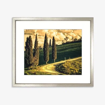 John Lewis Dramatic Tuscany Framed Print & Mount, 58 x 73cm, Green