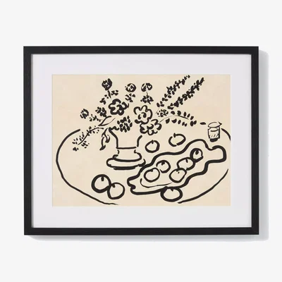 John Lewis John Lewis Henri Matisse 'Still Life with Vase' Framed Print, 40 x 50cm, Black/White