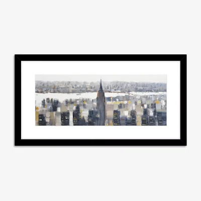 John Lewis Jon Barker - New York New York Framed Print & Mount, 33.5 x 63.5cm, Grey/Multi