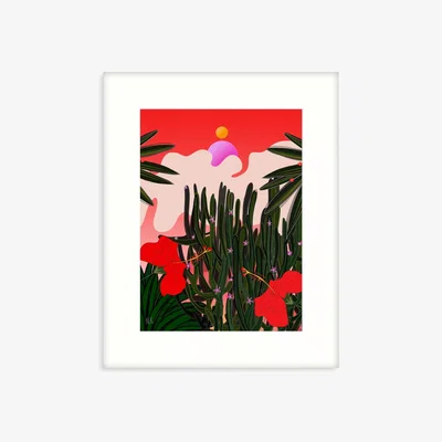 John Lewis Meera Knowles - 'Desert Flower Indian Summer' Framed Print & Mount, 53.5 x 43.5cm, Red/Multi