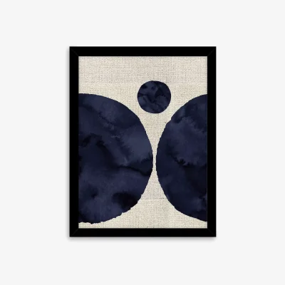 John Lewis Inky Blue II - Framed Print & Mount, 43.5 x 33.5cm, Indigo