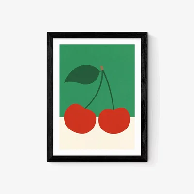 John Lewis EAST END PRINTS Rosi Feist 'Cherries' Framed Print