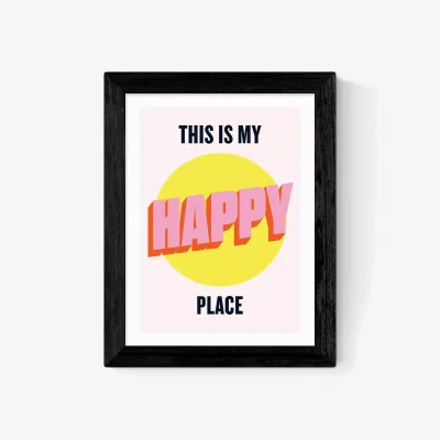 John Lewis EAST END PRINTS HollieGraphik 'Happy Place' Framed Print