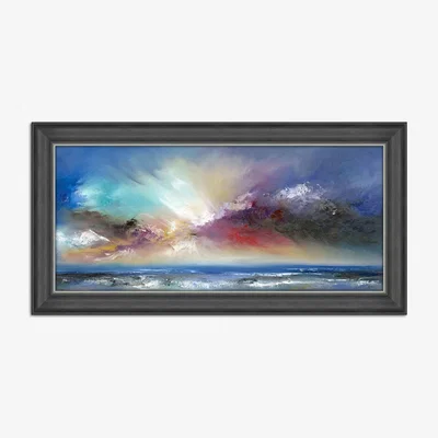 John Lewis John Lewis Anna Schofield 'Blue Delight' Framed Print, 58 x 113cm, Blue/Multi