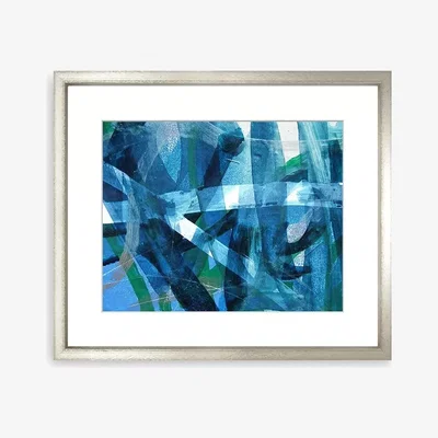 John Lewis Abstract Statement Framed Print & Mount, 58 x 73cm, Blue