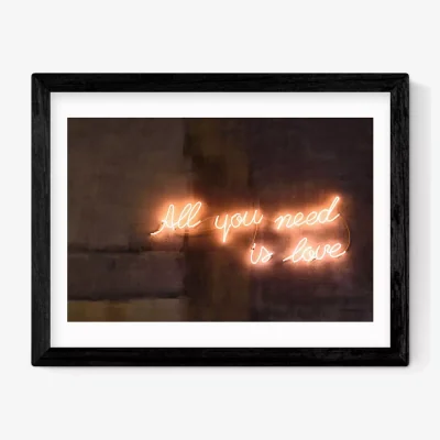 John Lewis EAST END PRINTS Honeymoon Hotel 'All You Need Is Love' Framed Print