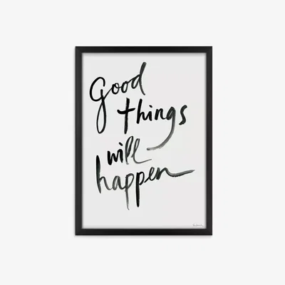 John Lewis Sue Schlaback - 'Good Things Will Happen' Framed Print, 54 x 39cm, Black/White