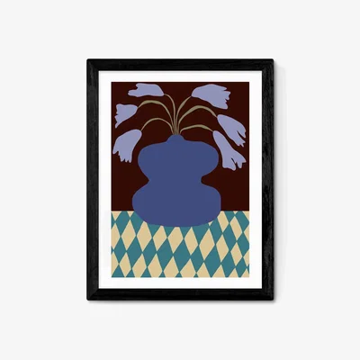 John Lewis EAST END PRINTS Miho Art Studio 'Purple Pottery & Dropping Lily' Framed Print