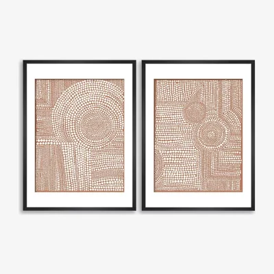 John Lewis John Lewis Natasha Marie 'Clustered Dots' Abstract Framed Print, Set of 2, 50 x 40cm