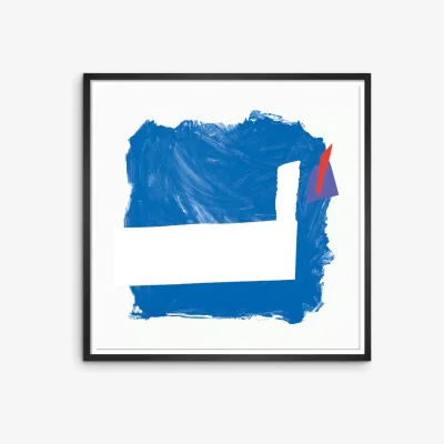 John Lewis Royal Academy - Sandra Blow 'Side Effect' Framed Print, 105 x 105cm, Blue