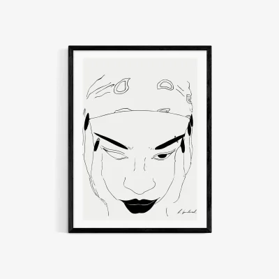 John Lewis EAST END PRINTS Hali Igwelaezoh 'Bandana Girl' Framed Print