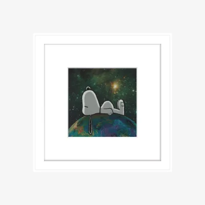 John Lewis Peanuts - Snoopy On Top of The World, Framed Print, 23 x 23cm