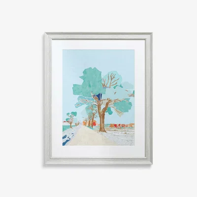 John Lewis John Lewis EL Cacho 'Calm & Pure' Framed Print & Mount, 55 x 45cm, Blue/Multi