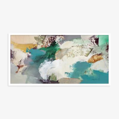 John Lewis Natasha Barnes - 'Evergreen' Abstract Framed Print, 63.5 x 123.5cm, Green/Multi