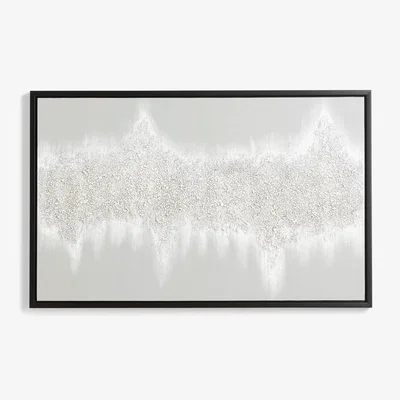 John Lewis Indra - Hand-Painted Embellished Textured Abstract Framed Canvas, 70 x 112cm, Grey