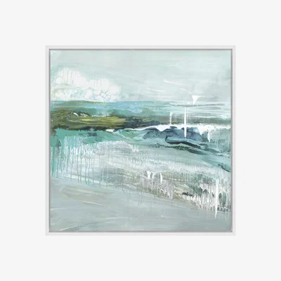 John Lewis Grace Rowan - 'Beneath the Surface' Framed Canvas Print, 104 x 104cm, Teal
