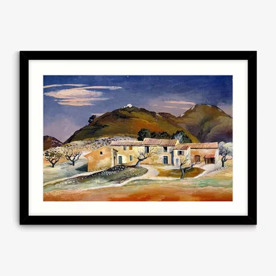John Lewis John Lewis & Partners + Tate Sine Mackinnon 'Farm Buildings in Provence' Wood Framed Print & Mount, 54 x 74cm
