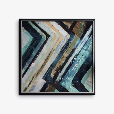 John Lewis Arcadia Abstract - Framed Print, 79 x 79cm, Blue/Multi