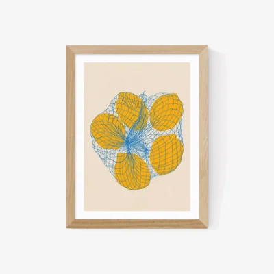 John Lewis EAST END PRINTS Rosi Feist 'Five Lemons in a Net Bag' Framed Print
