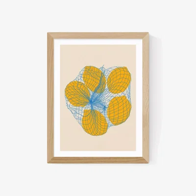 John Lewis EAST END PRINTS Rosi Feist 'Five Lemons in a Net Bag' Framed Print