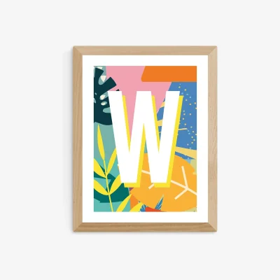 John Lewis EAST END PRINTS Sei and Ru 'W Letter' Framed Print