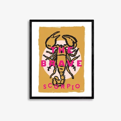 John Lewis Sophie Ward - 'Scorpio - The Brave' Framed Print, 52 x 42cm, Brown
