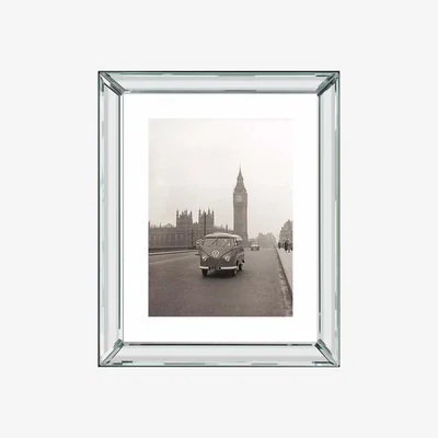 John Lewis Brookpace Lascelles 'VW Campervan, Big Ben, London' Framed Print, 60 x 50cm, Black/White