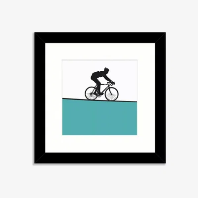 John Lewis Jacky Al-Samarraie - Cycling Framed Print, 33.5 x 33.5cm, Blue/Multi