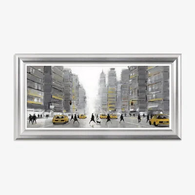 John Lewis John Lewis Jon Barker 'New York Crossing' Framed Print, 59 x 114cm, Grey/Multi