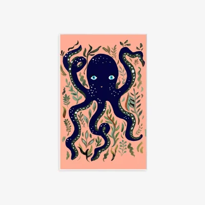 John Lewis Eleanor Bowmer 'Octopus' Framed Print & Mount, 42 x 32cm, Pink/Multi