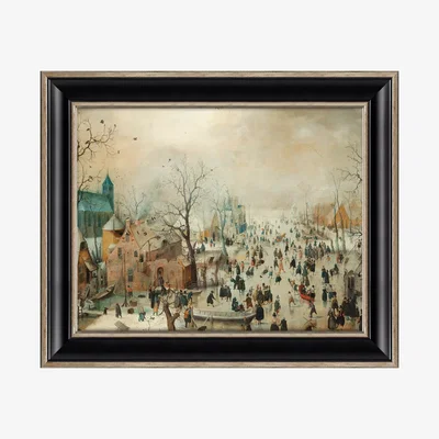 John Lewis Rijksmuseum, Hendrick Avercamp - 'Winter Landscape with Skaters' Framed Canvas Print, 36 x 42cm