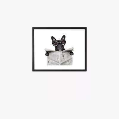 John Lewis 'Bulldog News' Framed Print & Mount, 45.5 x 55.5cm, Black/White
