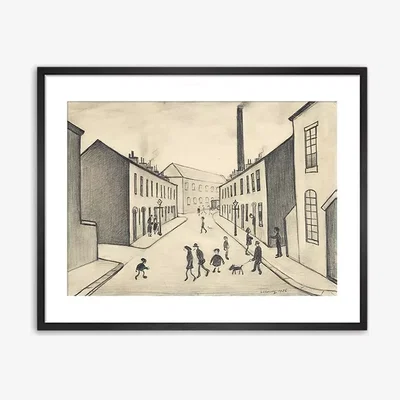 John Lewis LS Lowry - 'North James Henry Street, Salford' Framed Print & Mount, 42 x 52cm, Grey