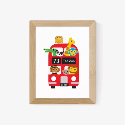 John Lewis EAST END PRINTS Dicky Bird 'London Bus' Framed Print